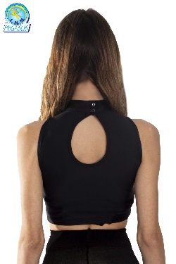 TOP LYCRA SCOLLO AMERICANO NERO DANZA DONNA